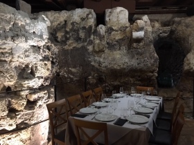 Lunch set in a cave